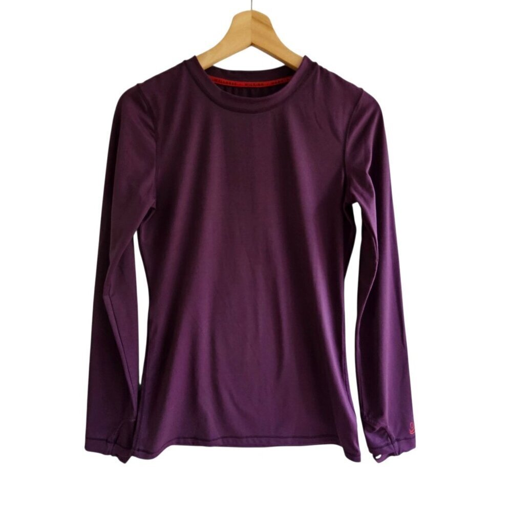 Cuddl Duds Far Infrared Thermal Base Layer Long Sleeve Top Eggplant XS